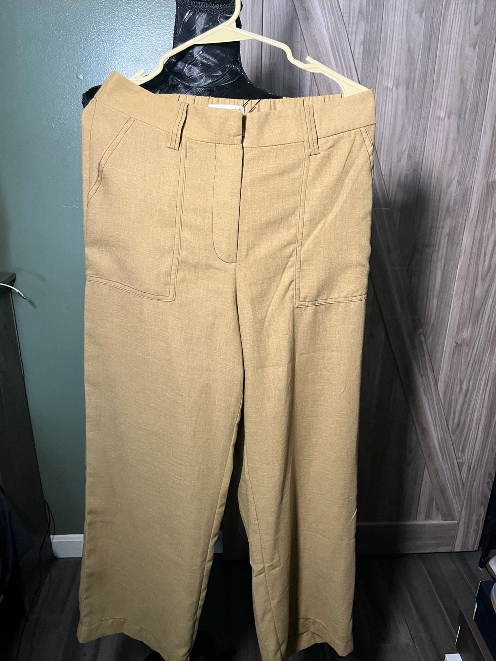 Active USA Tan Linen Corset Top + Pants Set Size M NWT